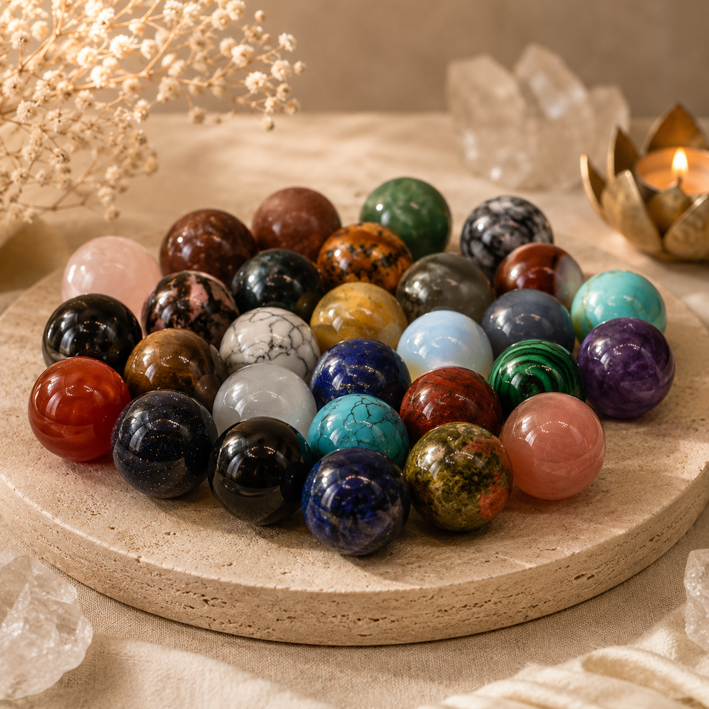 Crystal Balls - Globes Mixed - Assorted Natural Gemstones