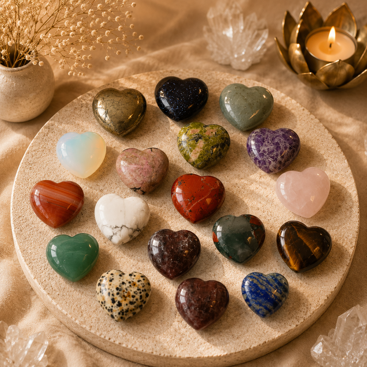 Crystal Hearts Mixed - Assorted Natural Gemstones