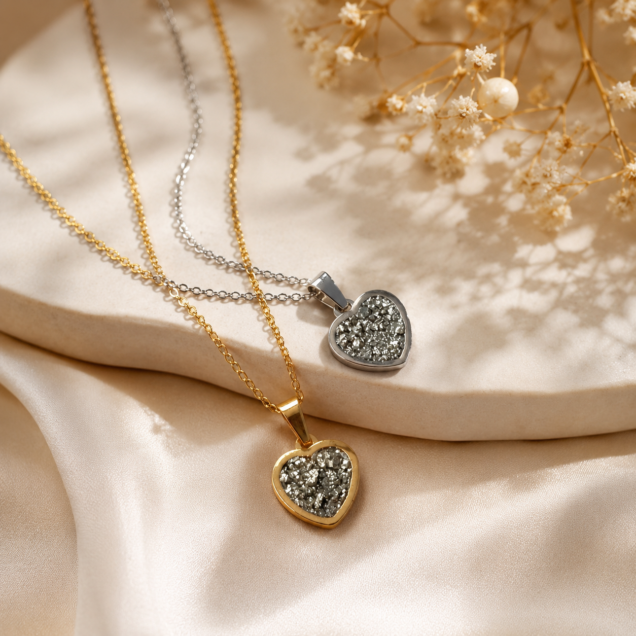 Pyrite Heart Pendant - Raw Natural | Reminder of Strength & Abundance